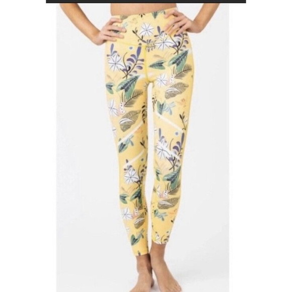 zyia Pants - Zyia Leggings Medium 6 8 Women's Floral Mesh Reflective Art Full Length